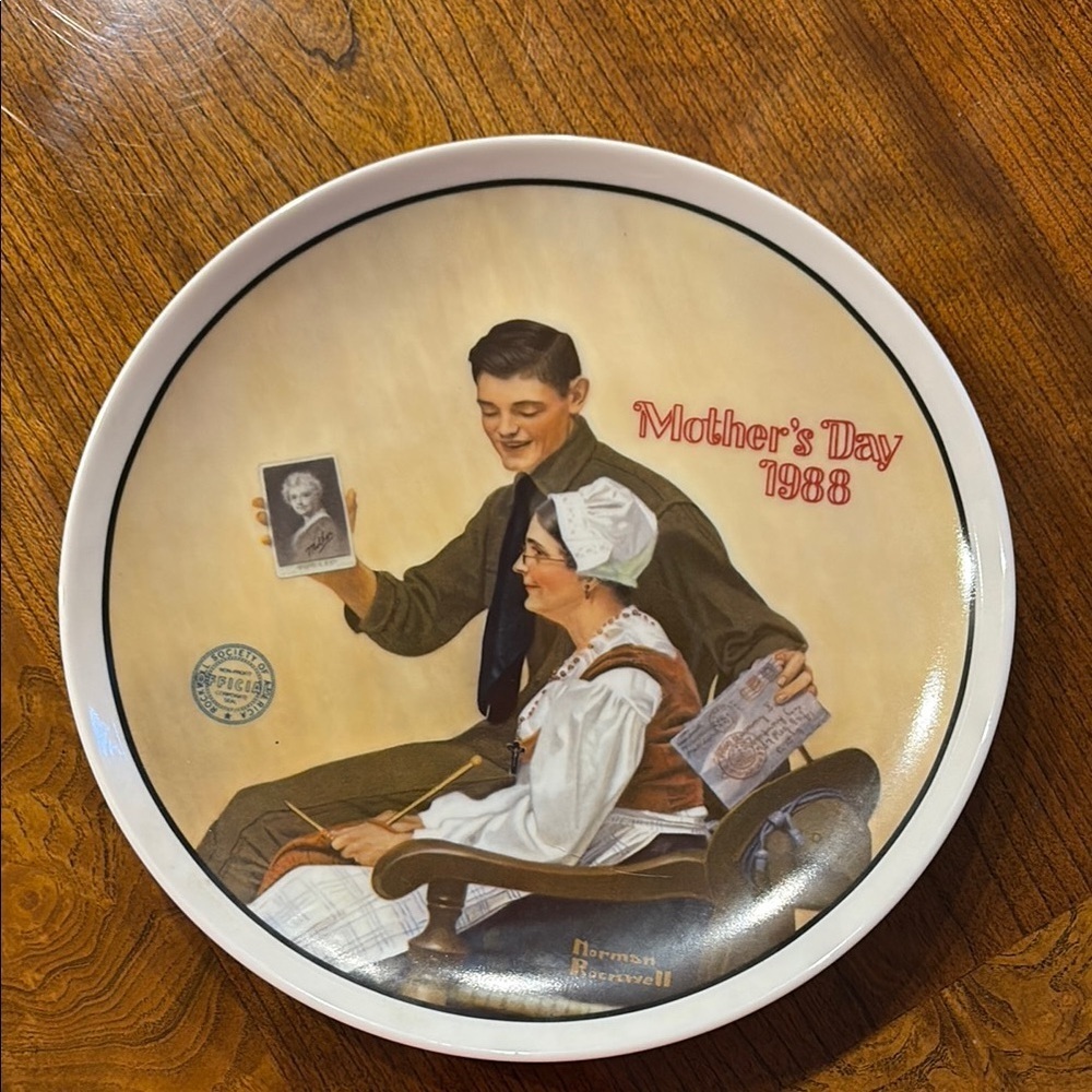 Norman Rockwell MY MOTHER Mother’s Day 1988 collectible plate Edwin M Knowles